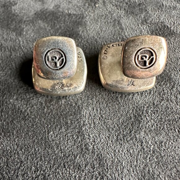 David Yurman Waves Cufflinks w/ Carved White Agate - RARE - Picture 12 of 14